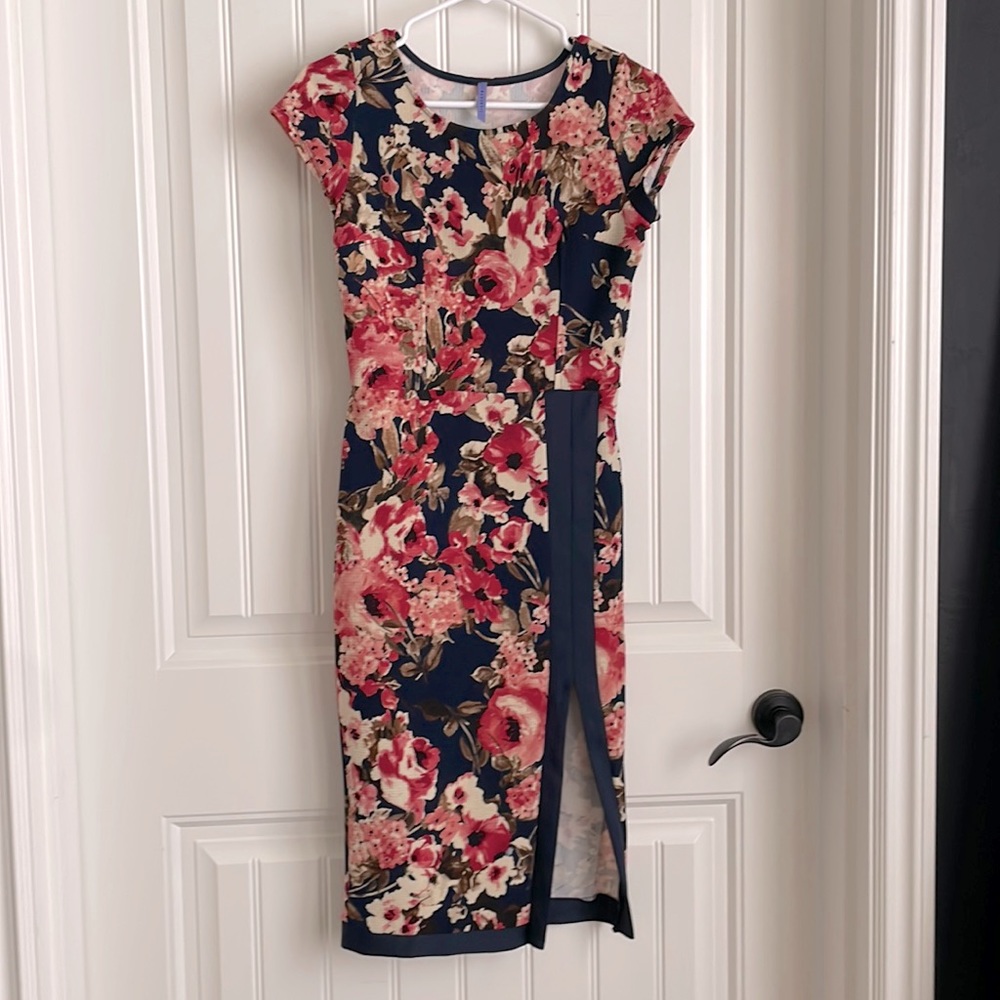Bluebell dress midi length with slit on one side size Small